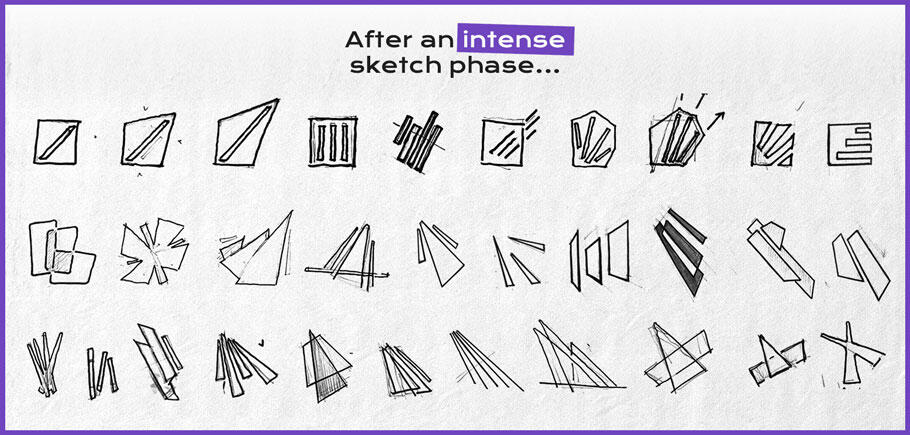 Logo design process sketch process, logo sketches